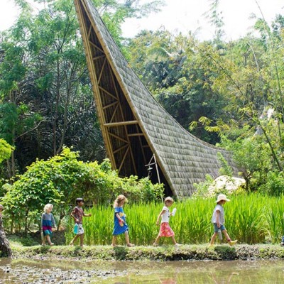 Children going for a walk outdoors